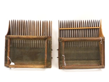 (2) Antique Cranberry Scoops