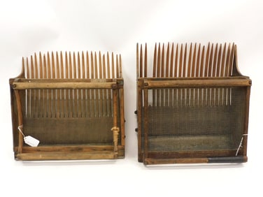 (2) Antique Cranberry Scoops