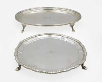 (2) Sterling Silver Footed Trays