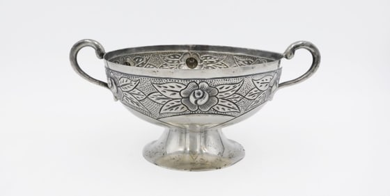 Mexican Silver Trophy Style Footed Bowl