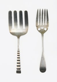 (2) Silver Serving Forks