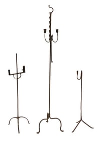 (3) Wrought Iron Floor Standing Lighting Devices