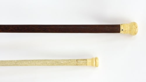 (2) Scrimshaw Canes