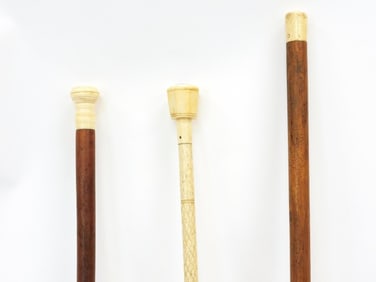 (3) Scrimshaw Canes