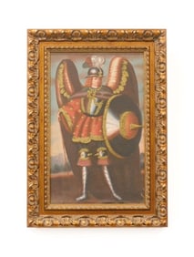Spanish Colonial Military Archangel Painting