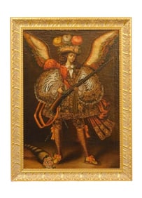 Spanish Colonial Arquebusier Angel Painting