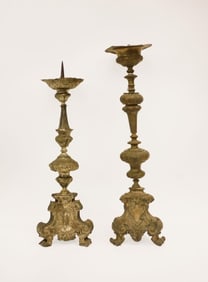 (2) Italian Sbalzato Candlesticks