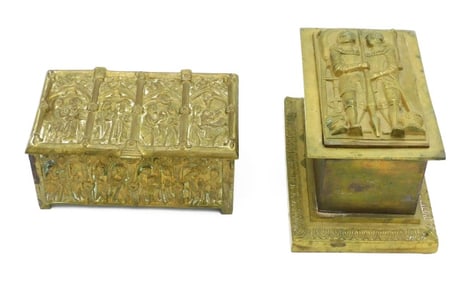 (2) Heavy Brass Boxes