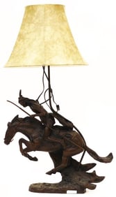 Bronze Table Lamp, After Frederic Remington