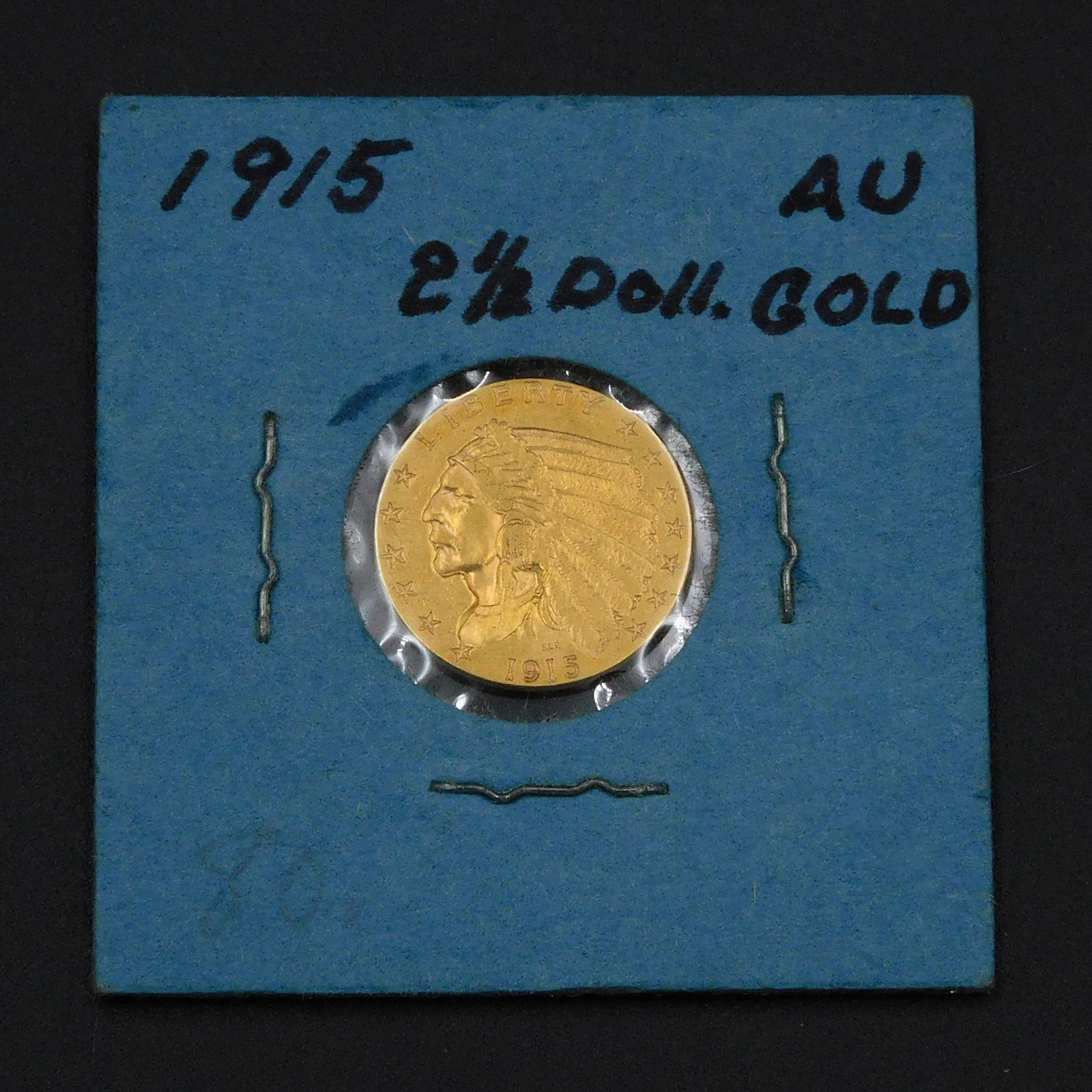 1915 $2.5 Gold Indian Head: Please note this lot must be paid for by cash, wire transfer or known check. Items will be shipped or sent to shipper once payment clears.