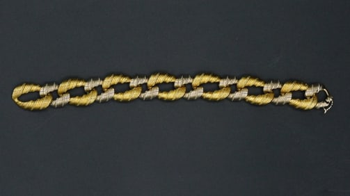 Heavy White and Yellow Gold Designer Bracelet