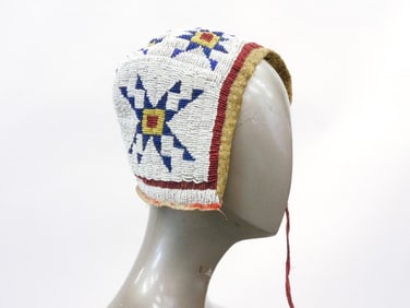 Sioux Beaded Child's Bonnet