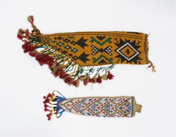 (2) Anishinaabe Beaded Knife Cases