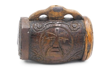 Carved Wooden Canteen
