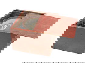 Boxed Dry Compass: Late 19th C. By F.W. Lincoln, Jr. and Company, Boston. In a dovetailed slide-lid box with old red painted surface. 7" high x 10" wide x 10" deep.