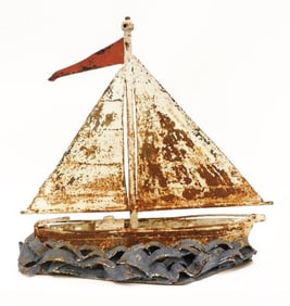 Heavy Iron Sailboat Sculpture