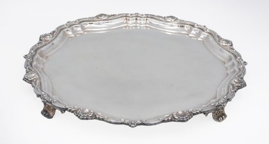 Sterling Silver Round Footed Tray