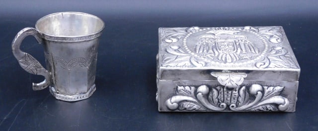 (2) Piece Peruvian Sterling Silver Box