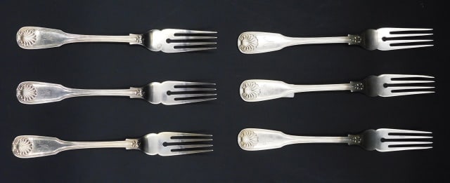 (6) 800 Silver Dessert Forks