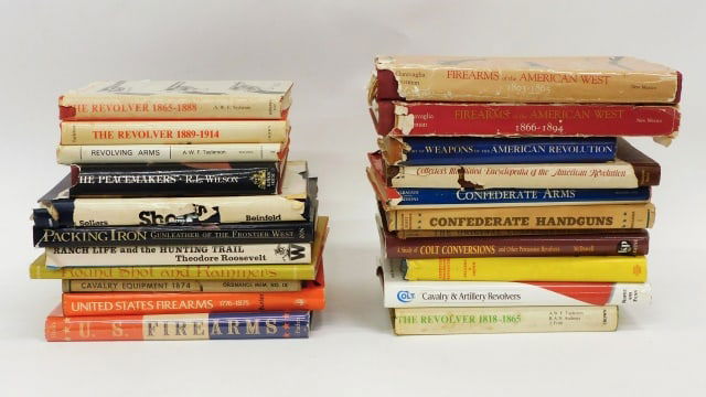 (22) Books on West, Civil War & Confederate Arms: A historically rich collection on the American Revolution, Civil War, and the Western frontier, with emphasis on revolvers, Confederate arms, ordnance, and iconic Western imagery. To include: (A) Fire