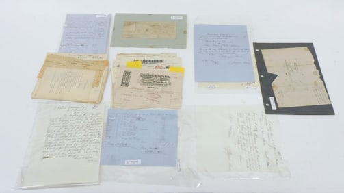 Collection of (50) Letters, Documents and Receipts
