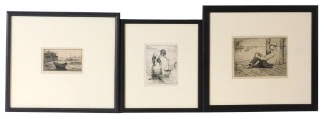 (3) William Bicknell Etchings