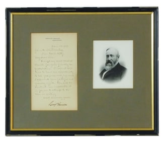 President Benjamin Harrison Signed Letter