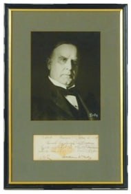 President William McKinley Signed Check