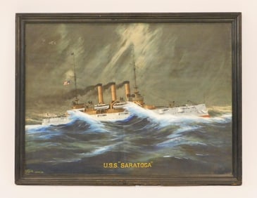 Watercolor and Gouache USS SARATOGA