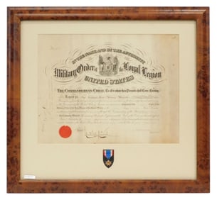 Military Order of Loyal Legion Certificate