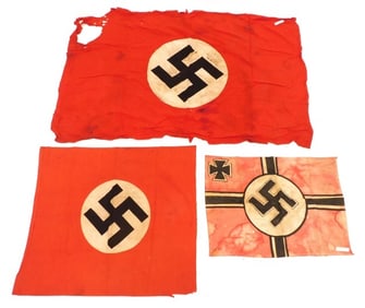(3) WWII German Flags