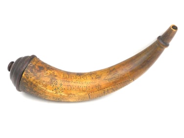 American Engraved Powder Horn