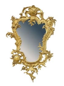 Brass Rococo Style Mirror
