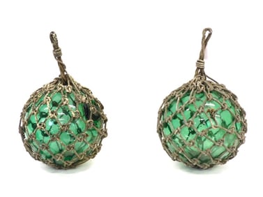 Pair of Blown Glass Fisherman's Net Floats
