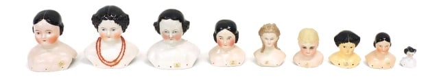 (9) China Head Dolls