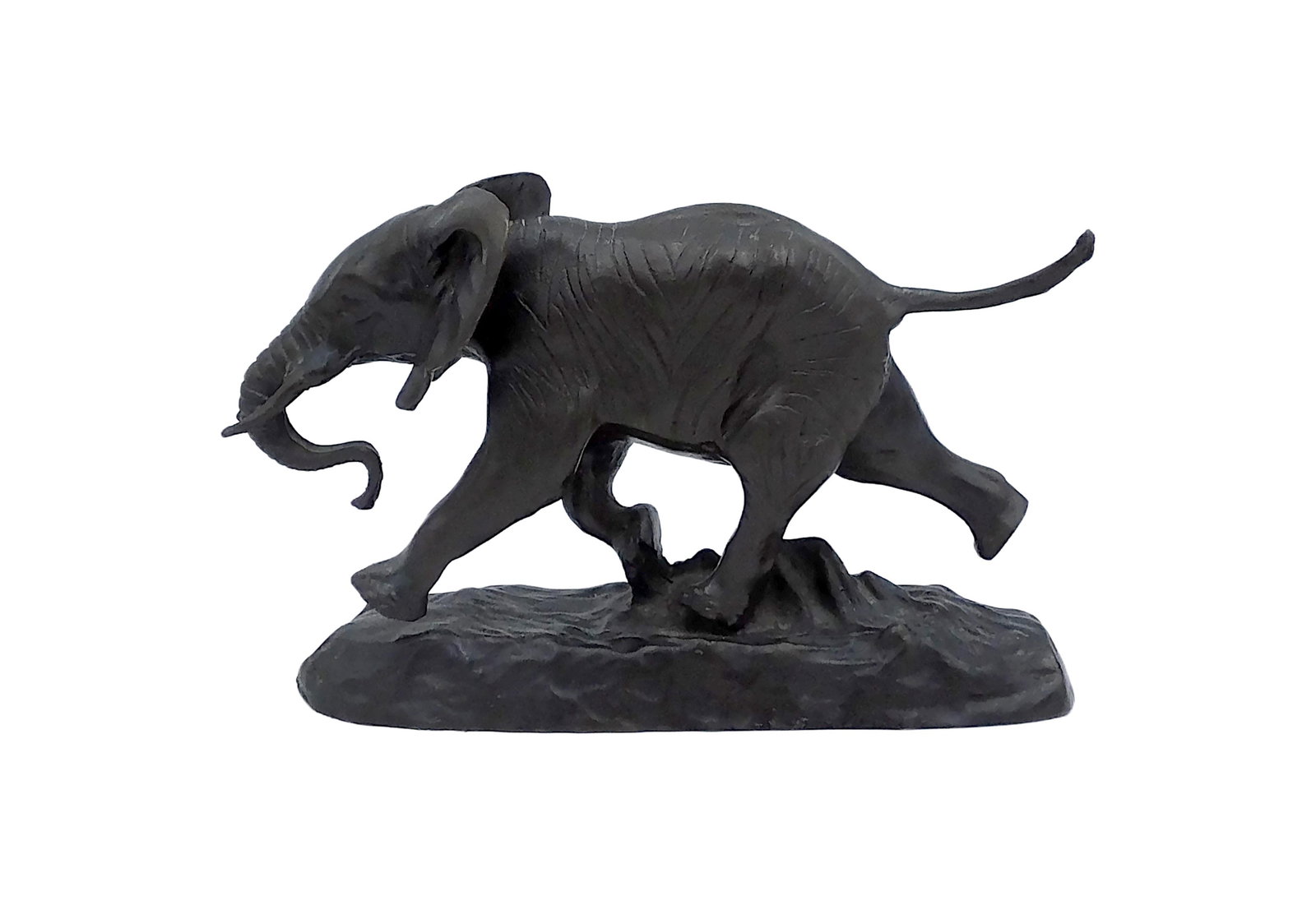 After Antoine-Louis de Barye Bronze Sculpture: (French, 1795-1875). Titled: "Elephant of Senegal". 4 3/4" high. Base is 6 3/4" wide. 4.4 lbs.Good condition. IMPORTANT- Please note: all items are sold as is, where is, with all faults. Marion Antiqu