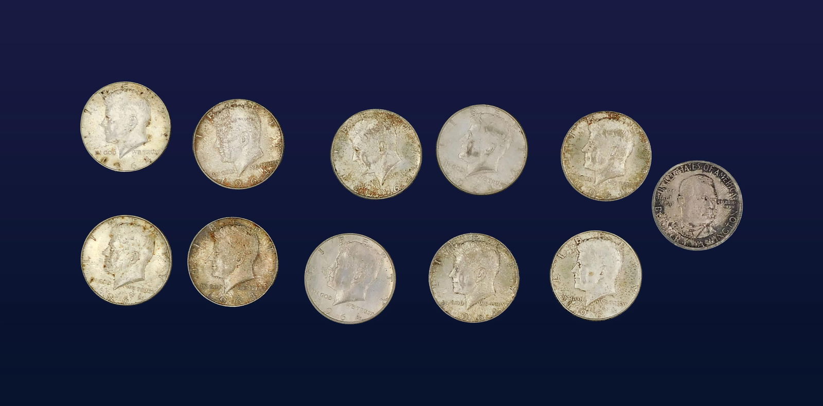 (10) Kennedy Half Dollars - 2
