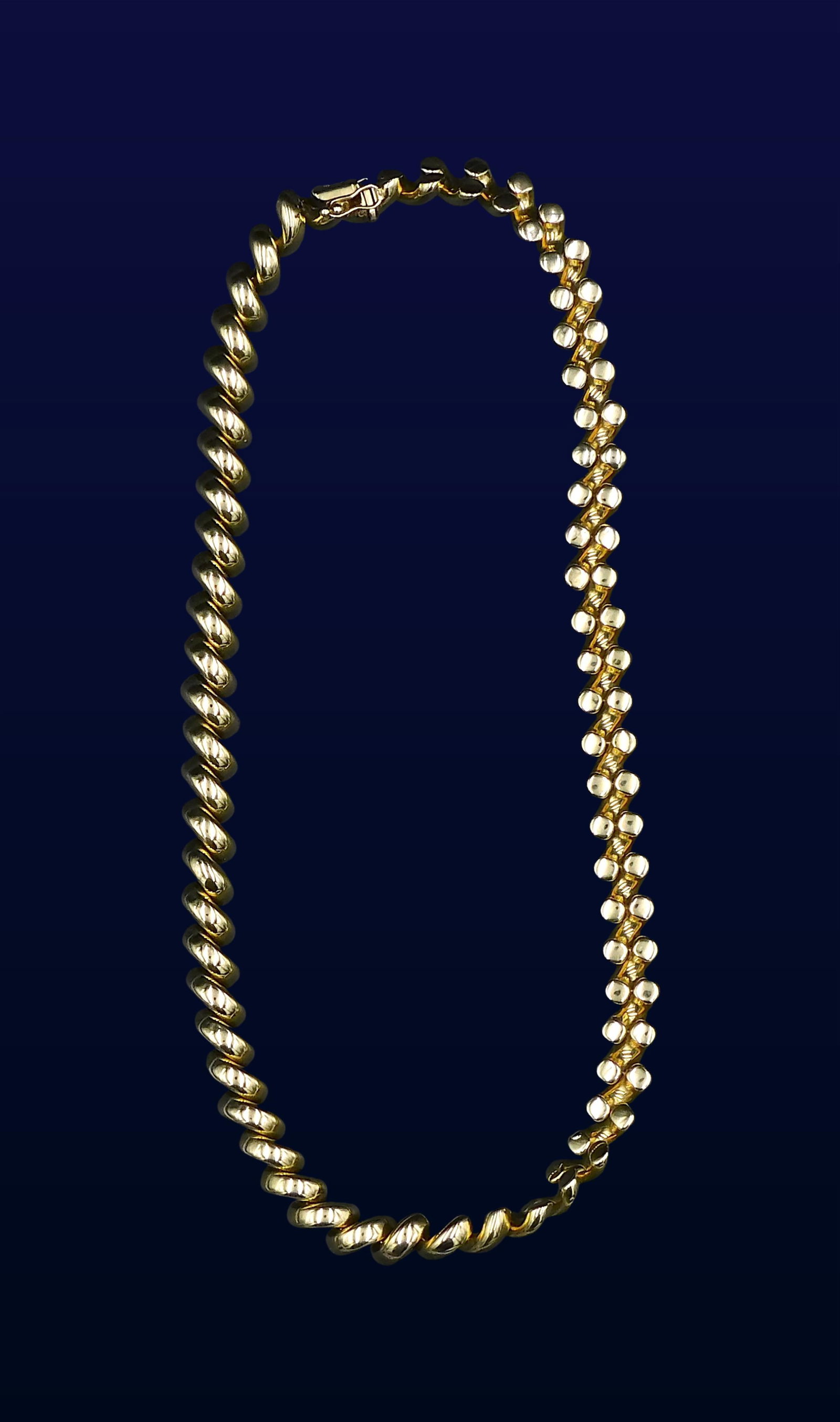 14kt Yellow Gold Necklace: Made in Peru. 17" long. 33.32 total grams. Please note this lot must be paid for by cash, wire transfer or known check. Items will be shipped or sent to shipper once payment clears. IMPORTANT- Please