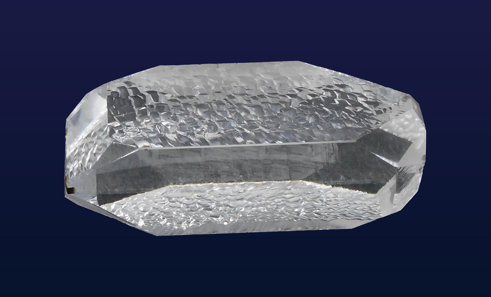 Synthetic Quartz Crystal: Ca. 1950. Bell Labs. 2 1/4" high x 5 1/2" long x 2" deep.Minor dings and chips on edges. IMPORTANT- Please note: all items are sold as is, where is, with all faults. Marion Antique Auctions encourages