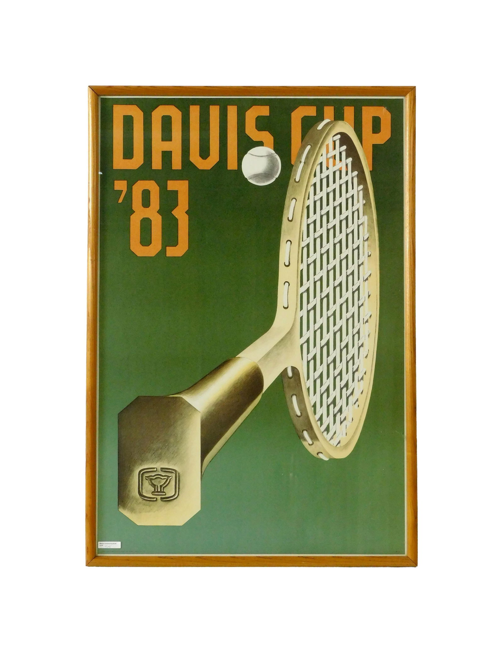 "Davis Cup '83" Poster: Konrad Klapcheck (German, 1935-2023). Lithograph poster. Ca. 1983. This tennis tournament was won by the Australian team who defeated the Swedish team in the finals. Sight size: 36" high x 24" wide. 