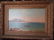 FRAMED OIL PAINTING ON CANVAS, MAN IN DORY OFF