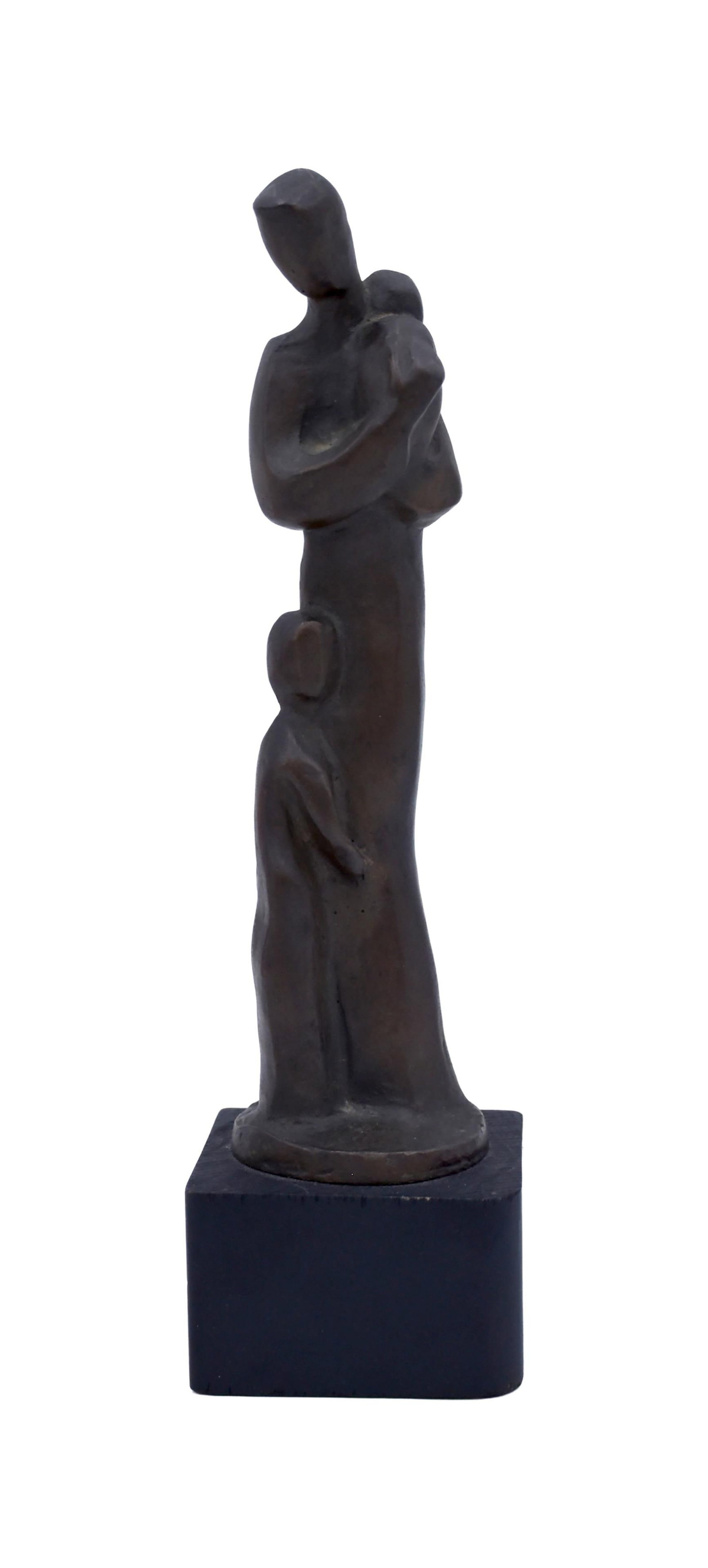Sybil Kennedy Bronze Sculpture: (Canadian, 1899-1986). "Mother and Children". 8 1/5" high x 2" square. 1.6 lbs.Good condition consistent with age. IMPORTANT- Please note: all items are sold as is, where is, with all faults. Marion