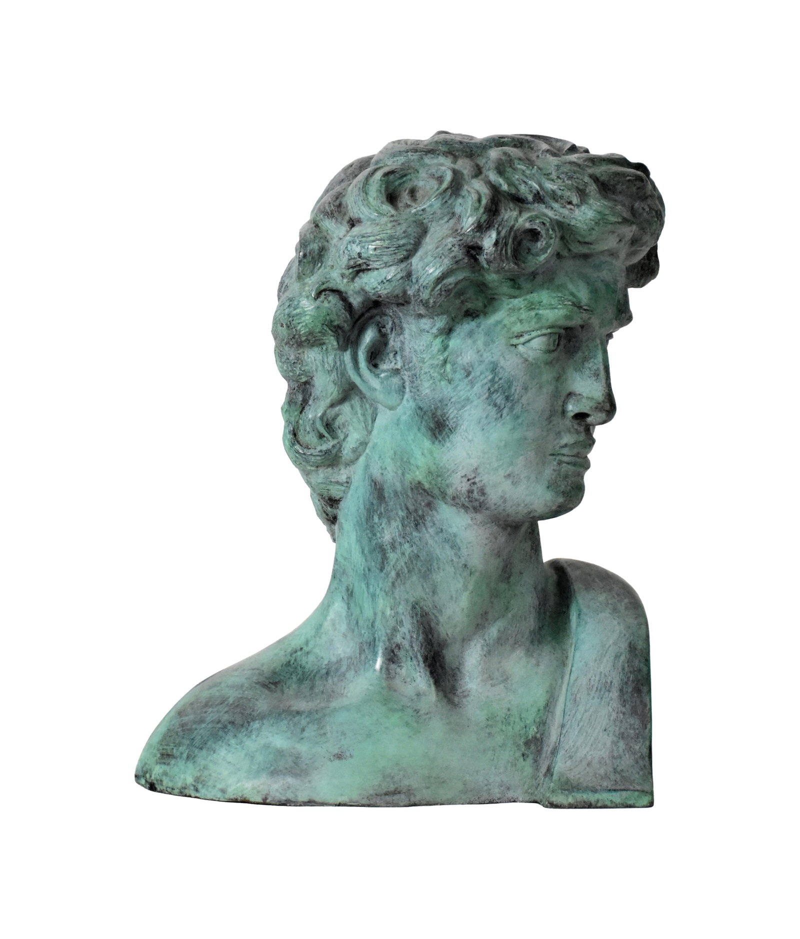 Felix De Weldon Bronze Bust: (Austrian/American/Maryland, 1907-2003). Michaelangelo's David. Dated 1993. Signed, titled, dated and numbered #4 on verso. 17" high x 15" wide x 10" deep. 33 lbs.Good condition with minor