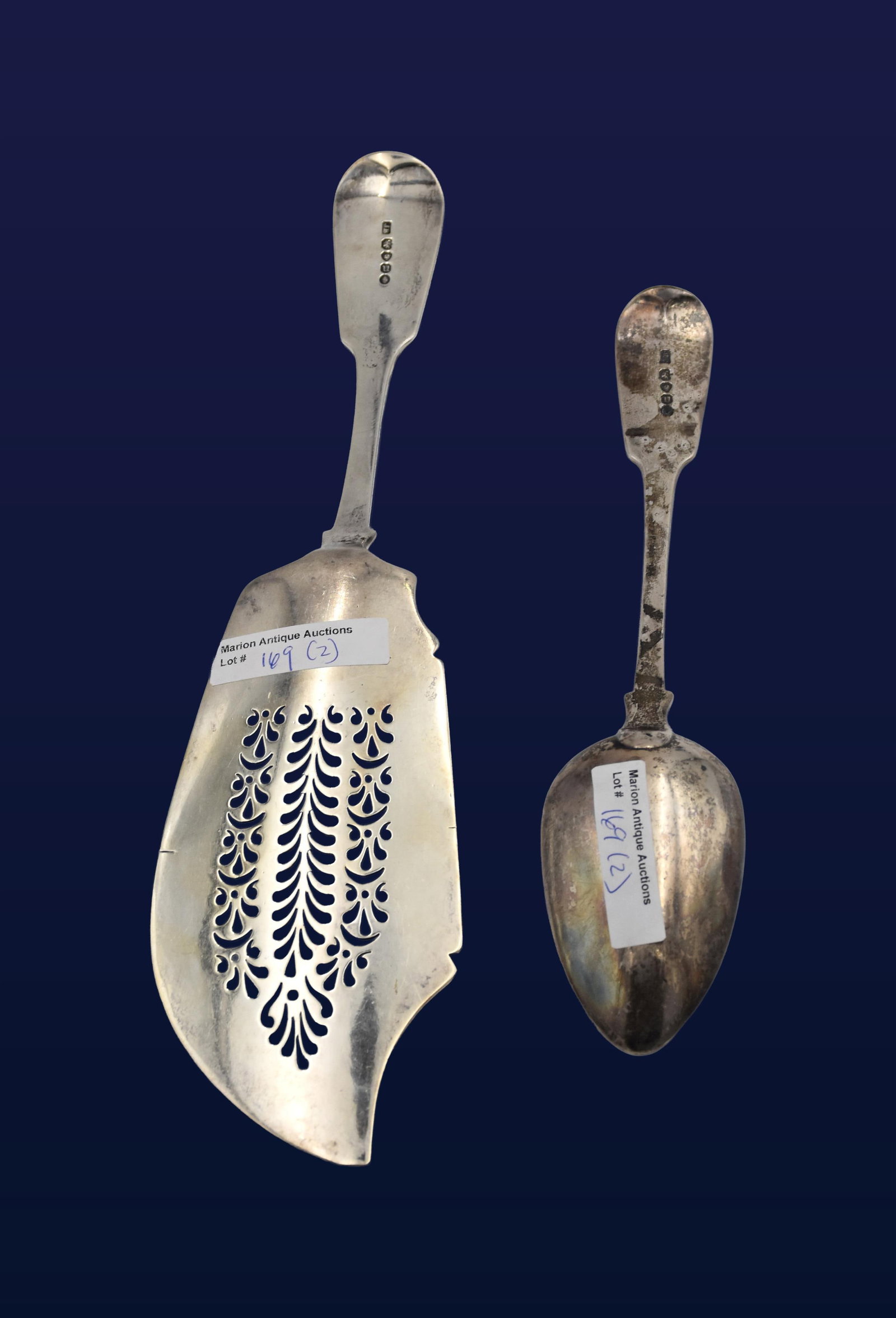 Sterling Silver Fish Server & Spoon - 2