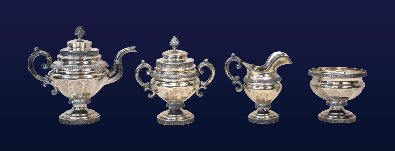 Assembled Coin Silver Tea Set (1 of 2)