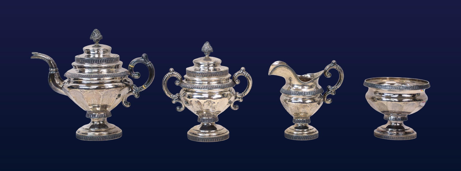Assembled Coin Silver Tea Set - 2