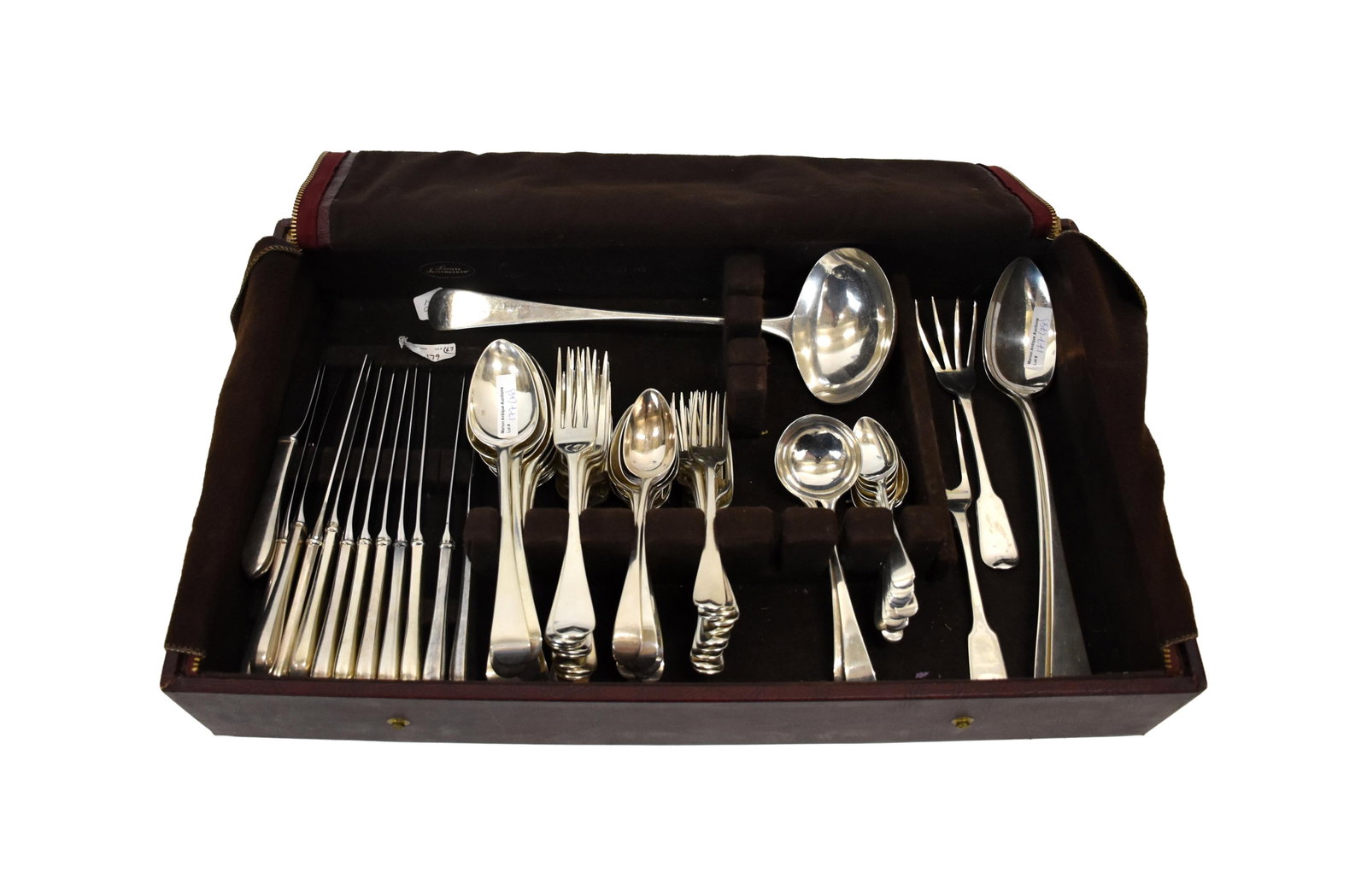 (78) Piece Assembled Georgian Silver Flatware Set (1 of 1)
