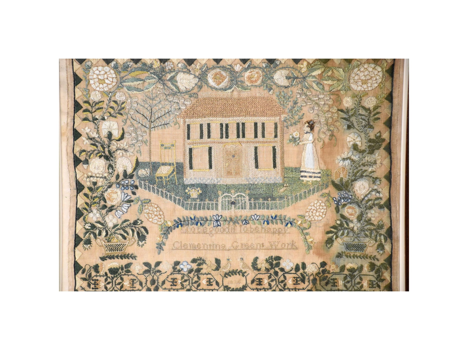 Important Needlework Sampler by Clementina Green - 4