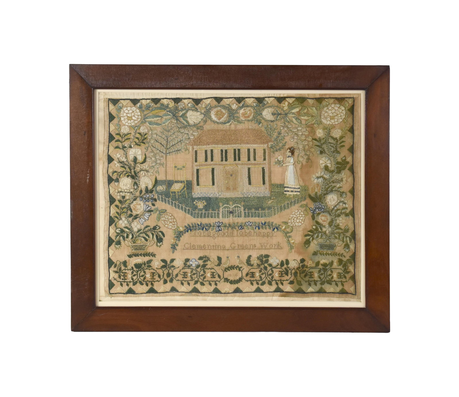Important Needlework Sampler by Clementina Green - 6