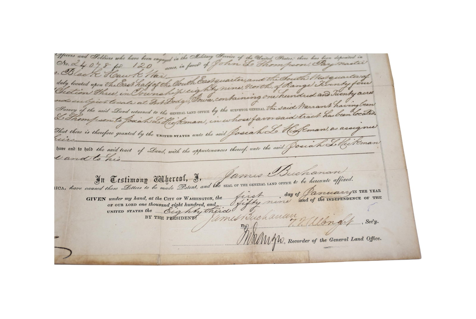 President James Buchanan Signed Document - 3